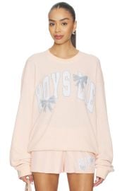 Boys Lie Sunshine And Rainbows Kara Crewneck In Peach at Revolve