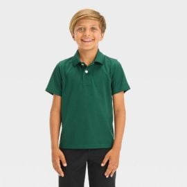 Boysx27 Short Sleeve Performance Uniform Polo Shirt - Cat amp Jack Dark Green M Target at Target