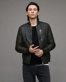 Boyton Leather Bomber Jacket Black ALLSAINTS US at All Saints