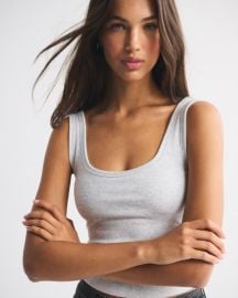 Bra-Free Rib Scoop Neck Tank at Abercrombie