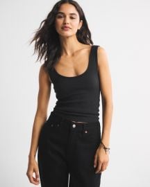 Bra-Free Rib Scoopneck Tank at Abercrombie