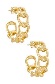 Bracha Solitaire Hoop Earrings In Gold at Revolve