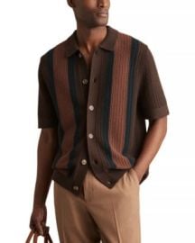 Bradley Short Sleeve Button Front Knit Sweater at Bloomingdales
