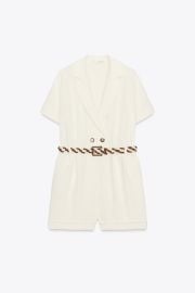 Braided Belt Short Jumpsuit at Zara