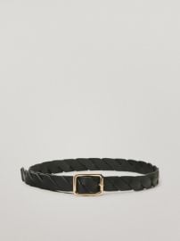 Braided Leather Belt at Massimo Dutti