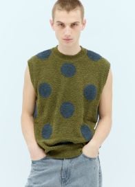 Brain Dead Teddy Fur Dot Knit Sweater Vest at LN-CC