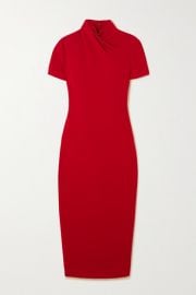 Brandon Maxwell - Draped wool-crepe midi dress at Net A Porter