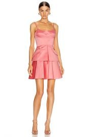 Brandon Maxwell Bustier Peplum Mini Dress in Flamingo   FWRD at Forward