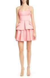 Brandon Maxwell Cotton Sateen Bustier Minidress   Nordstrom at Nordstrom