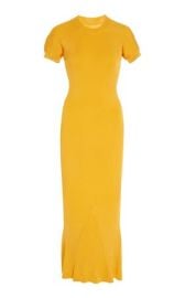 Brandon Maxwell Fitted Ribbed Midi Dress at Moda Operandi