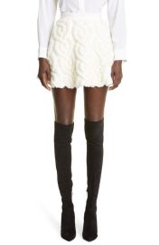 Brandon Maxwell Flounce Cable Jacquard Miniskirt at Nordstrom