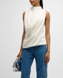 Brandon Maxwell Lina Draped Cowl-Neck Sleeveless Top at Neiman Marcus