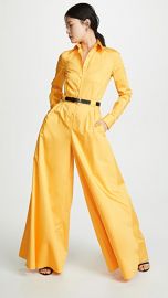 Brandon Maxwell Poplin Wide Leg Button Down Jumpsuit at Shopbop