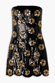 Brandon Maxwell Strapless sequined crepe mini dress at The Outnet