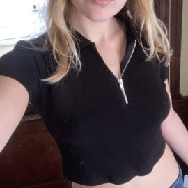 Brandy Melville CroppedPolo Top at Depop