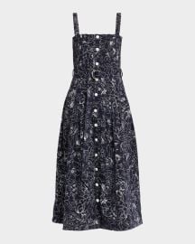 Branwen Garden Doodle Midi Dress at Neiman Marcus