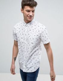 Brave Soul All Over Bird Print Short Sleeve Shirt at asos com at Asos