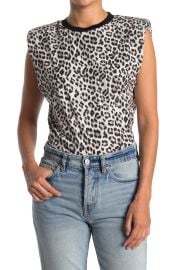 Braxton Leopard Print Crop Muscle T-Shirt at Nordstrom Rack