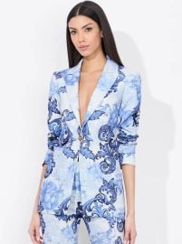 Breann Fitted Blazer In Scroll Symphony Alice Olivia at Alice + Olivia