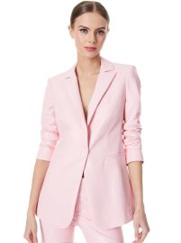 Breann Vegan Leather Fitted Blazer In Petal Alice And Olivia at Alice + Olivia