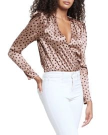 Brenda Puff Sleeve Bodysuit by L\'Agence at Neiman Marcus