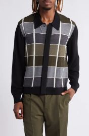 Brennan Check Collared Wool Cardigan at Nordstrom