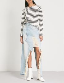 Breton striped distressed cotton-jersey top by R13 at Selfridges