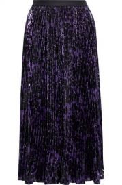 Brett pleated leopard-print metallic velvet midi skirt at The Outnet