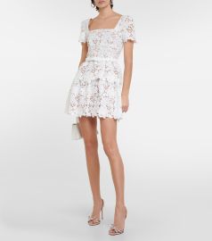 Bridal lace minidress in white - Self Portrait at Mytheresa