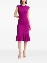 Bridget Ribbed Pleated Midi Dress at Farfetch