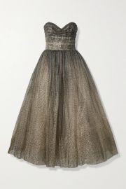 Brie Strapless Glittered Tulle Gown by Monique Lhuillier at Net A Porter