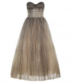 Brie Strapless Glittered Tulle Gown by Monique Lhuillier at Mytheresa