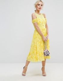 Bright Embellished Cut Out Midi Dress Asos at Asos