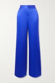 Bright blue Deanna satin pants ALICE OLIVIA NET-A-PORTER at Net a Porter