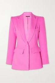 Bright pink Carter neon crepe blazer ALEX PERRY NET-A-PORTER at Net a Porter