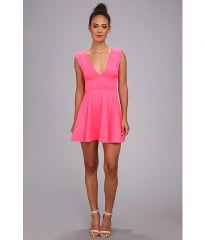 Brigitte Bailey Lauren Scuba Fit N Flare Dress Hot Pink at Zappos