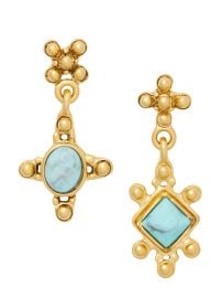 Brinker Eliza Daphne 24K Gold Plated Turquoise Drop Earrings at Saks Fifth Avenue