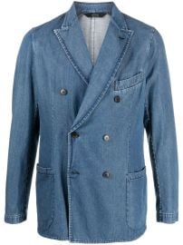 Brioni double-breasted Button Denim Jacket - at Farfetch