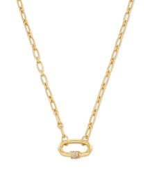 Bristol 18k Yellow Gold Vermeil Link Necklace in White Sapphire Kendra Scott at Kendra Scott