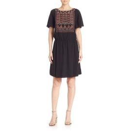 Bristol Boho Silk Short Sleeve Embroidered Dress by Tory Burch at Nordstrom