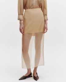 British khaki Sylkie Skirt in Silk Organza TWP at TWP