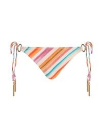 Britt Tie-Side Bikini Bottom in Multi Watercolor Stripe L39AGENCE at L'Agence