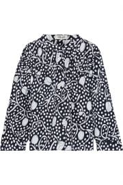 Britton Gathered Printed Blouse by Diane von Furstenberg at The Outnet