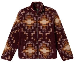 Brixton - Arctic Fleece Mock Neck Jacket - Light Cabernet at Forw4rd