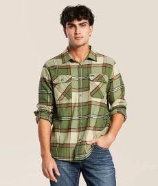 Brixton Bowery Flannel Shirt - Men39s Shirts in Wildgreen Elm Adrenaline Buckle at Buckle