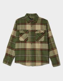 Brixton Bowery Flannel Shirt in Green Elm Adrenaline Rush at Tillys