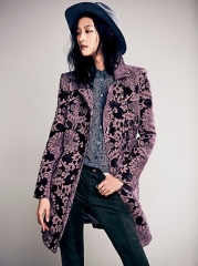 Brocade Coat in Plum at Free People