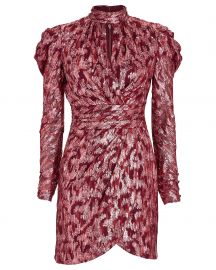 Brocade Mini Wrap Dress at Intermix