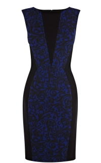 Brocade print dress at Karen Millen