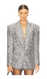 Bronx And Banco Blair Sequin Blazer In Black Silver at Revolve